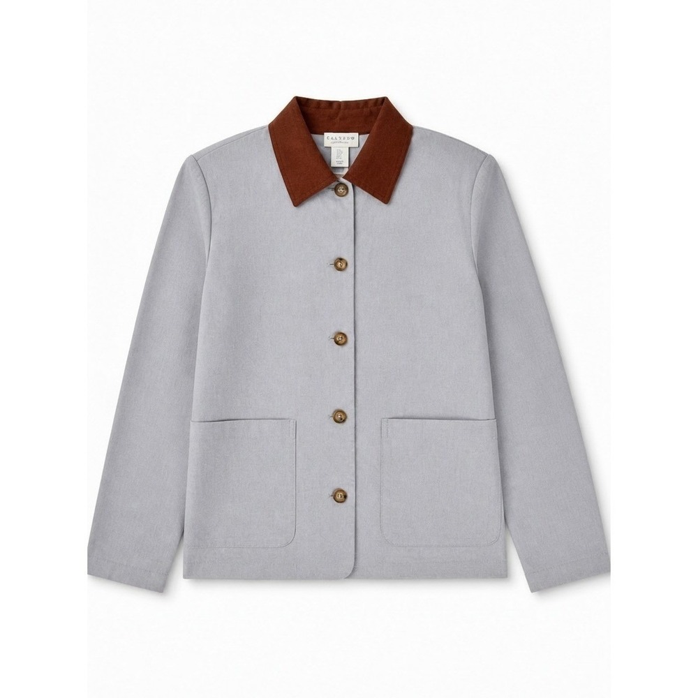NWT Calypso St. Barth Blue Linen Blend Contrast Collar Blazer Sz S Coastal Boho